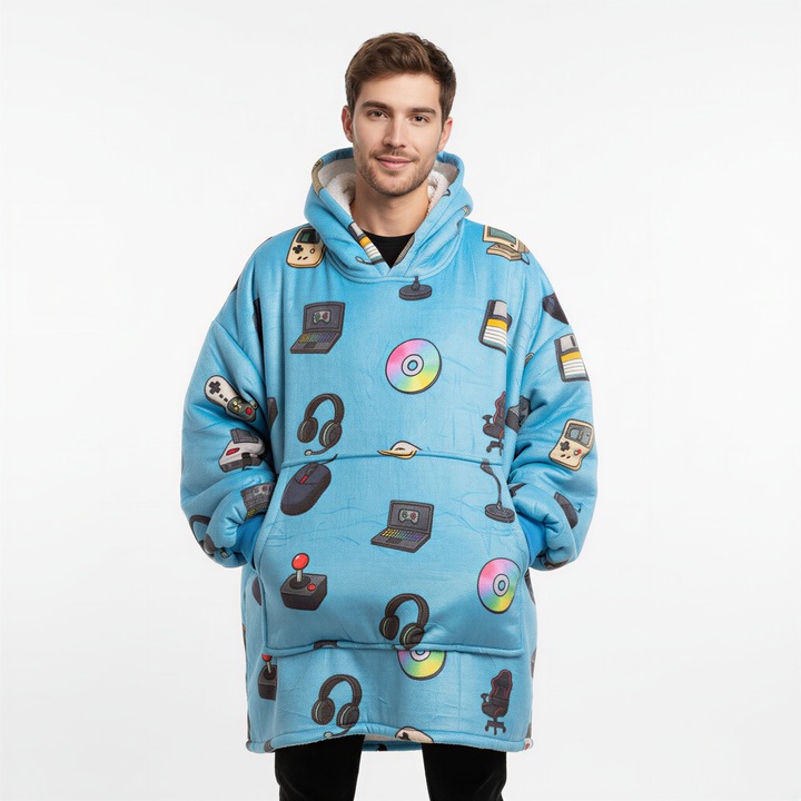 KOC BLUZA Gruba Kocobluza Oversize Futrzak XXL Męska Dla Chłopaka