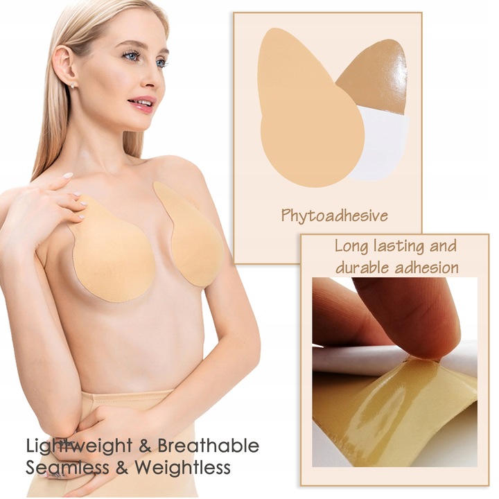 2 pary Taśma podnosząca piersi dla dużych piersi z osłonki na sutki,C-D CUP
