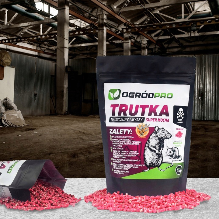 TRUTKA MEGA MOCNA GRANULAT Na Szczury Myszy Gryzonie Deratyzacja 1 KG
