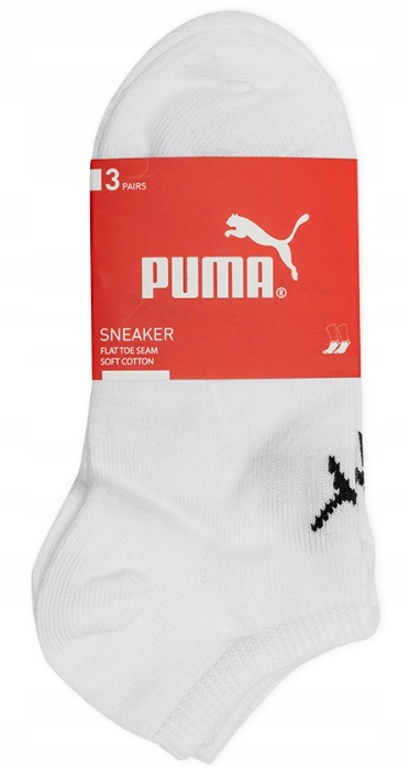 PUMA SKARPETY STOPKI 3 PARY BIAŁE 35-38
