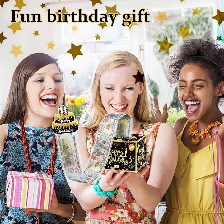 PUDEŁKO URODZINOWE DO WYCIĄGANIA PIENIĘDZY URODZINY PREZENT NIESPODZIANKA