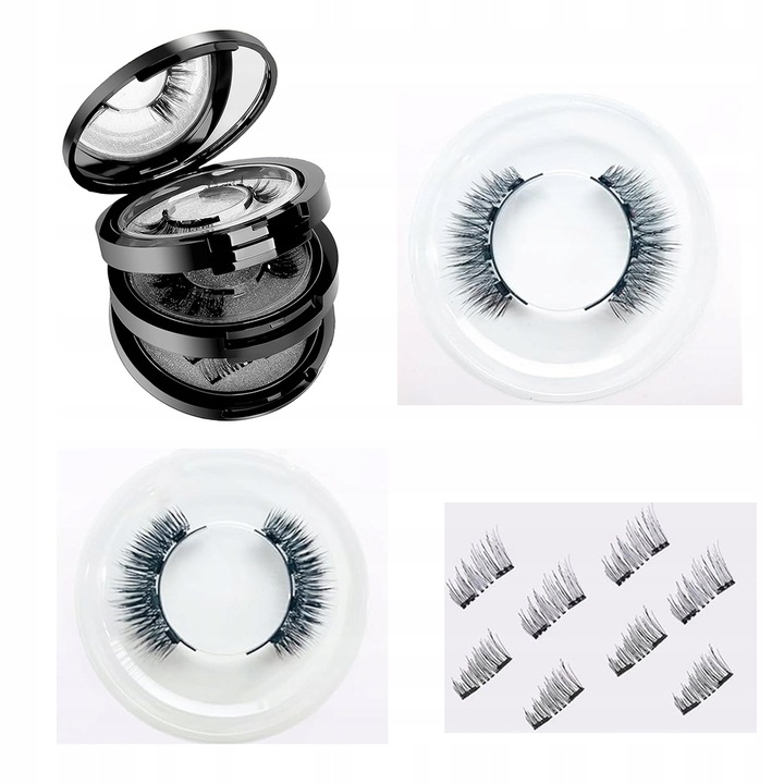 RZĘSY MAGNETYCZNE 8 PARY WIELOKROTNEGO UŻYTKU Z APLIKATOREM 3D