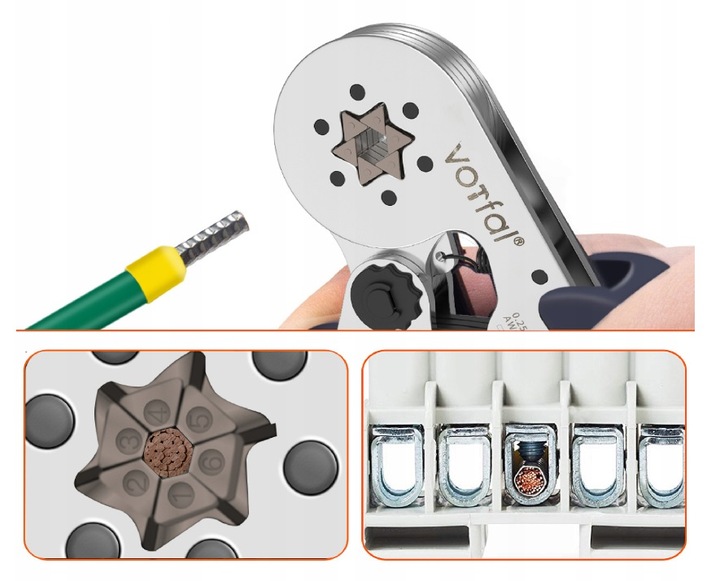 ZACISKARKA PRASKA TULEJEK DO KABLI SZEŚCIOKĄTNA 6 KĄT