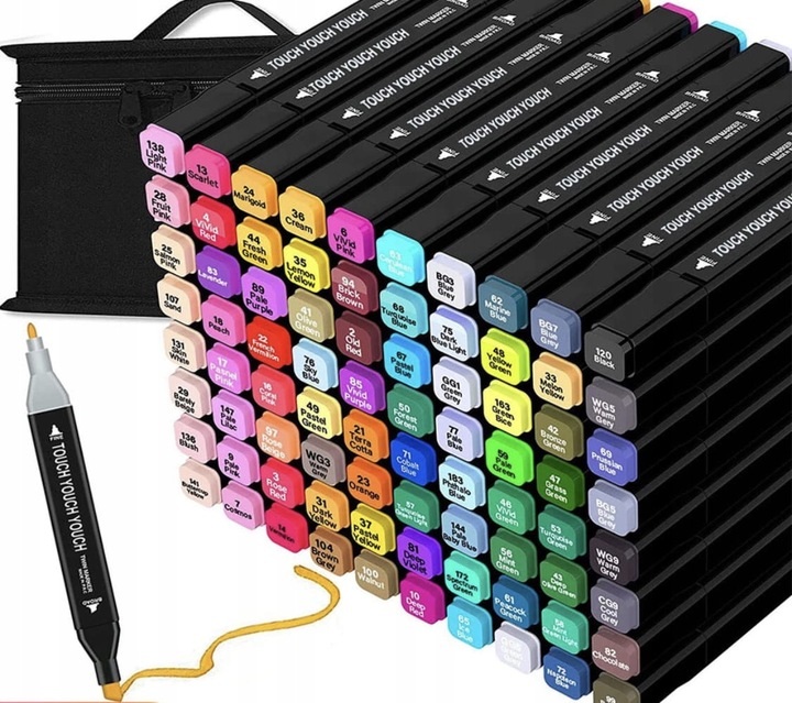 MARKERY FLAMASTRY PISAKI ALKOHOLOWE DWUSTRONNE PRO ZESTAW 80x 80SZT + TORBA
