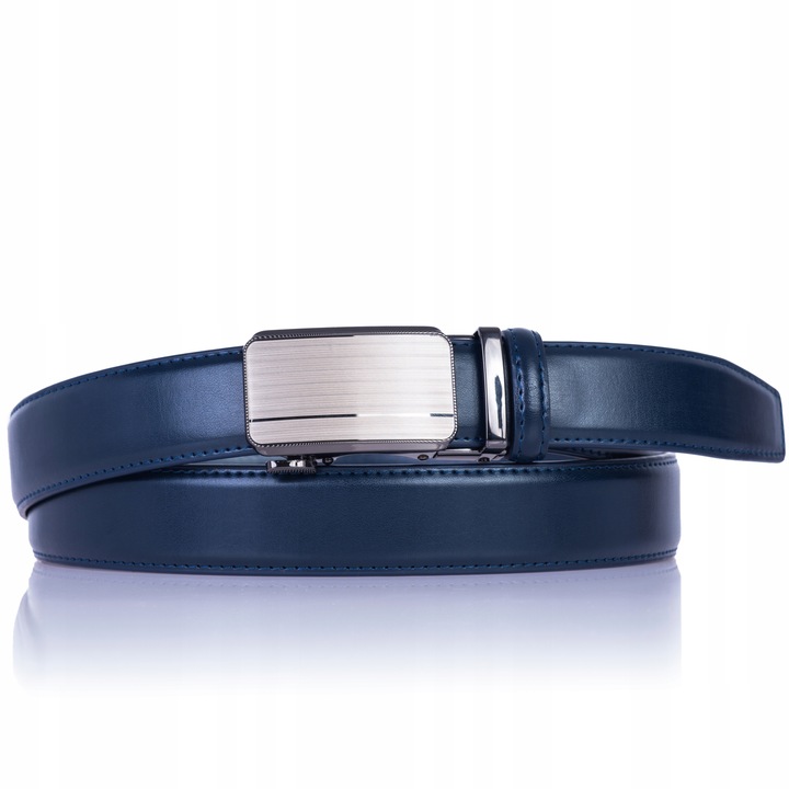 Pasek Męski Skórzany GRANATOWY klamra automatyczna