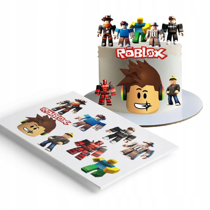 Jadalne Dekoracja z opłatka cukrowego ROBLOX wycięte