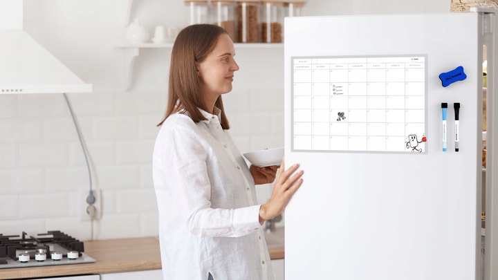 Tablica na lodówkę A3 Planer miesięczny magnetyczny suchościeralny + GRATIS