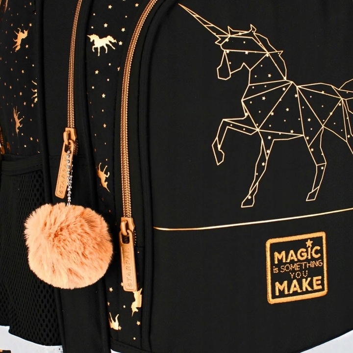 PLECAK TORNISTER SZKOLNY JEDNOROŻEC ZŁOTY DLA DZIEWCZYNKI KLASY 1 3