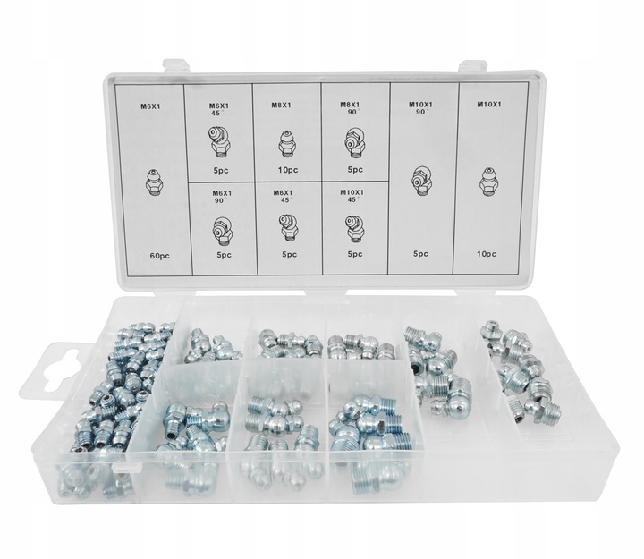 KALAMITKI SMAROWNICZKI METRYCZNE ZESTAW DO SMAROWNICY 110 ELEMENTÓW