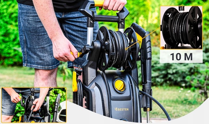 Myjka ciśnieniowa pompa mosiężna 3200W Indukcja 350bar ZESTAW PRO