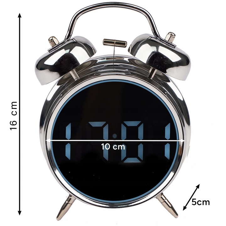 Budzik Elektroniczny Zegar Cyfrowy Retro Głośny Wyraźny Klasyk Stojący LED