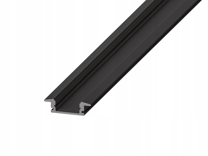 PROFIL aluminiowy do taśma LED czarny wpuszczany klosz 2M zestaw