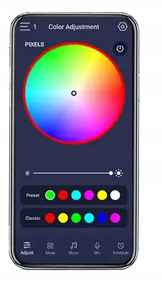 Lampki choinkowe łańcuch świetlny LED 10M 100LED RGB Aplikacja pilot