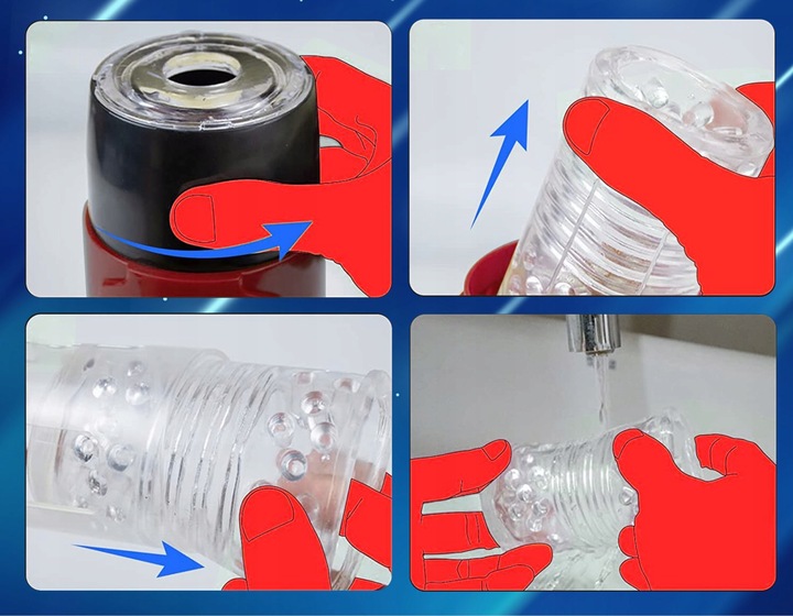 AUTOMATYCZNY MASTURBATOR MĘSKI SSĄCO ROTUJĄCY DLA MĘŻCZYZN POSUWISTY