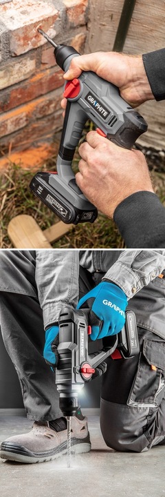 GRAPHITE Młotowiertarka + torba + akumulator + ład