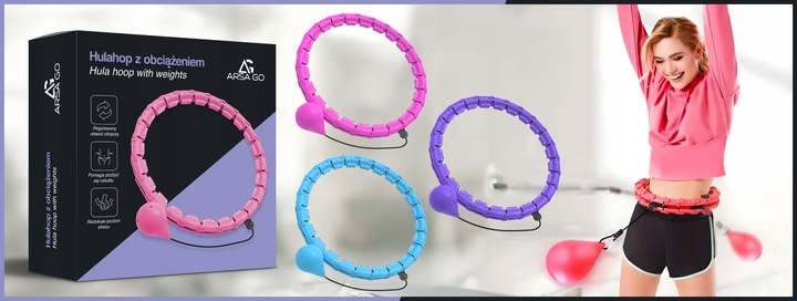HULA HOP Z OBCIĄŻENIEM ODCHUDZAJĄCE Z OBCIĄŻNIKIEM SMART HULAHOP PLUS