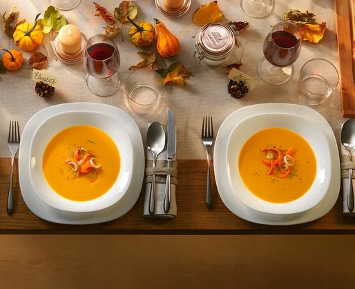 Serwis obiadowy na os 6 osób kwadratowy do zmywarki komplet talerzy biały