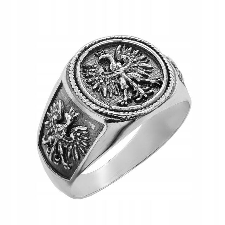 Sygnet Patriotyczny srebro pr. 925 Pierścień Polskie Orły Prezent | r. 20