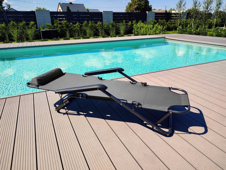 LEŻAK OGRODOWY SKŁADANY FOTEL PLAŻOWY ZERO GRAVITY LEON NA TARAS DO OGRODU