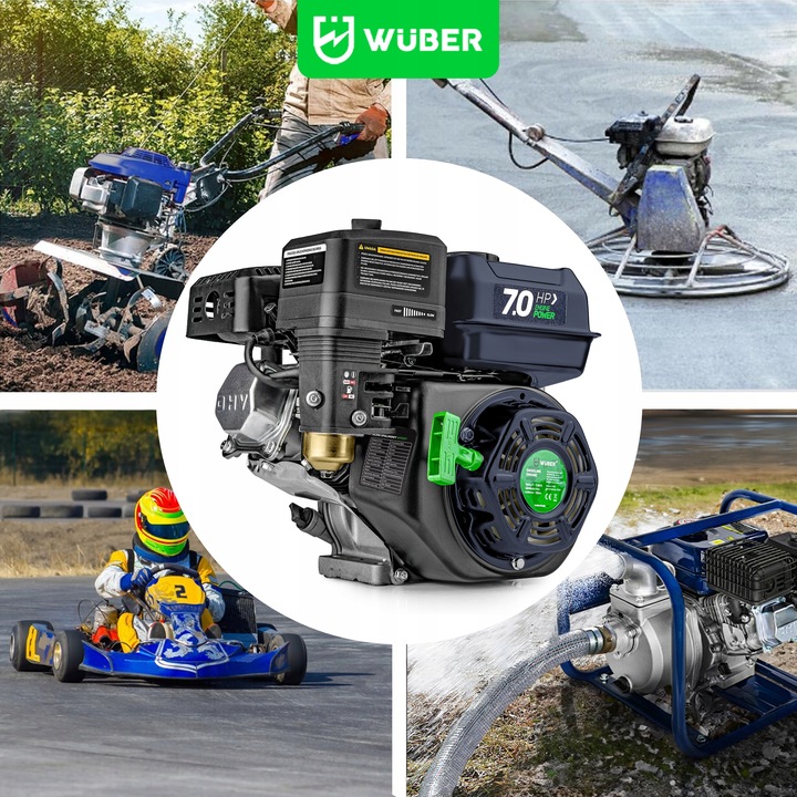 SILNIK SPALINOWY BENZYNOWY ZAGĘSZCZARKI GLEBOGRYZARKI 7KM 20MM OHV + OLEJ