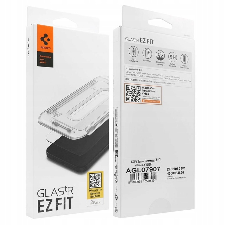 SZKŁO HARTOWANE SPIGEN EZ FIT DO iPhone 16 Pro Max, SZYBKA do Etui 2szt