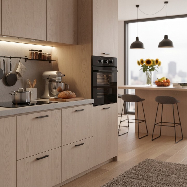 PIEKARNIK DO ZABUDOWY GŁĘBOKOŚĆ 55cm ELEKTRYCZNY 50L CZARNY POKRĘTŁA