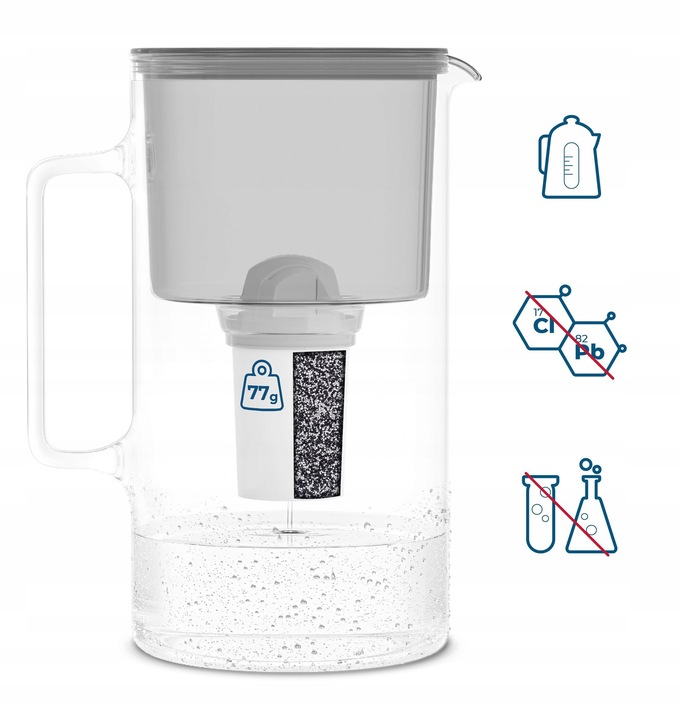 Dzbanek filtrujący szklany Wessper D2 Borosilicate 3l + filtr