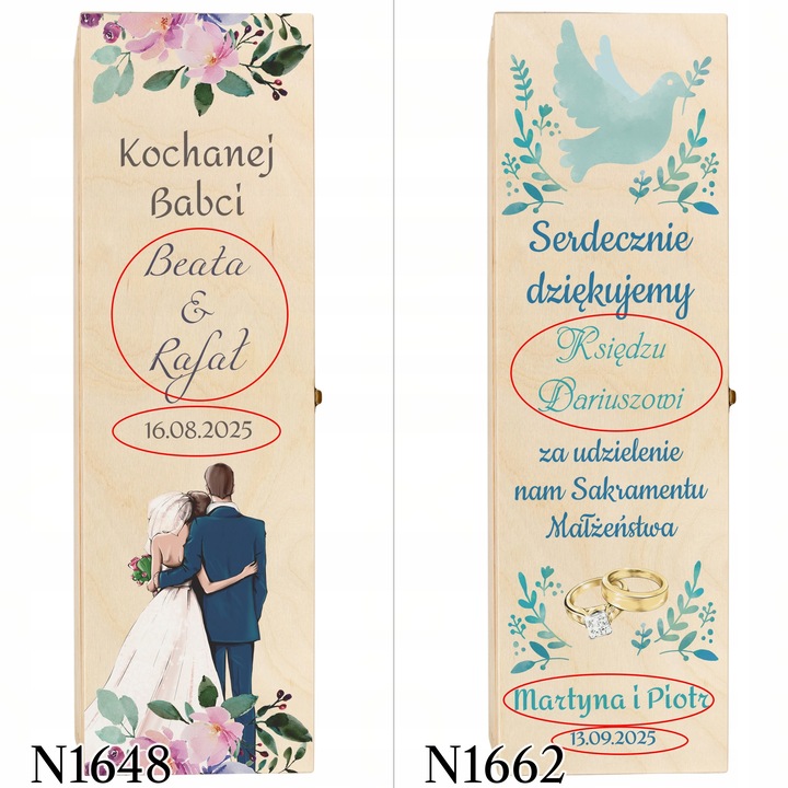 SKRZYNKI WINO PODZIĘKOWANIA DLA ŚWIADKA ŚWIADKOWEJ