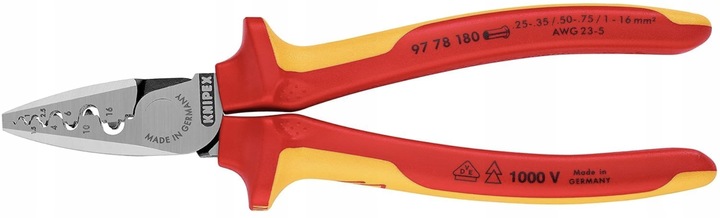 KNIPEX 97 78 180 szczypce do zaciskania tulejek 0,25-16 mm zaciskarka