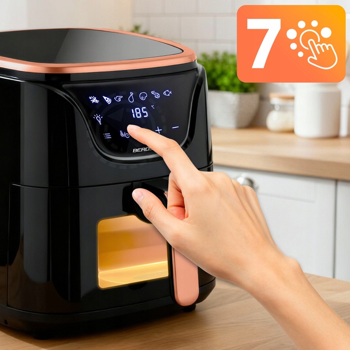 FRYTKOWNICA BEZTŁUSZCZOWA AIR FRYER FRYTOWNICA 5L GRATIS BERDSEN 1500W