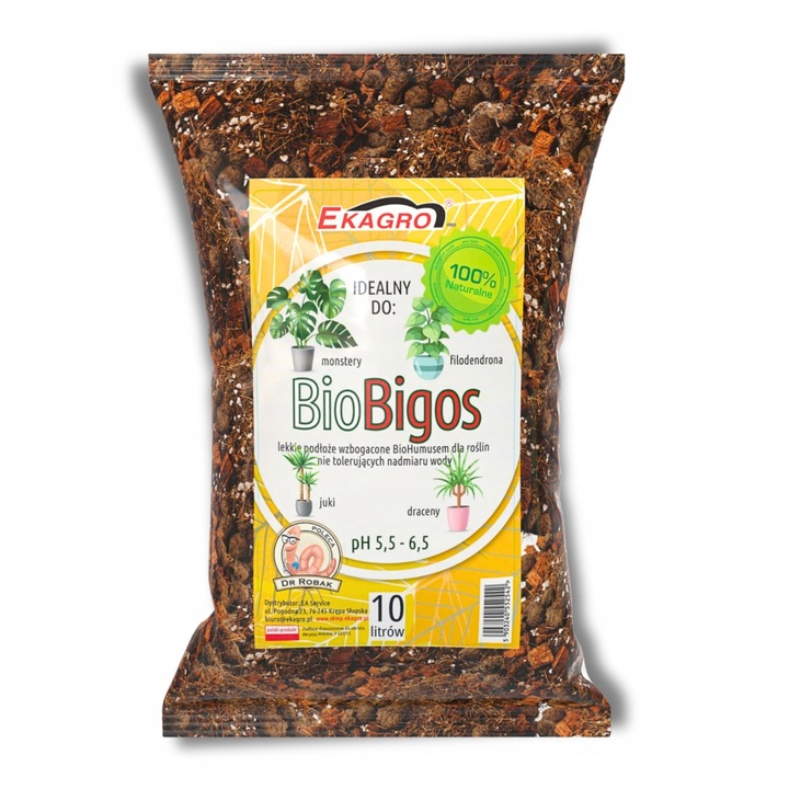 10L Bio Bigos Lekkie Uniwersalne Podłoże Ziemia do Kwiatów Monstery