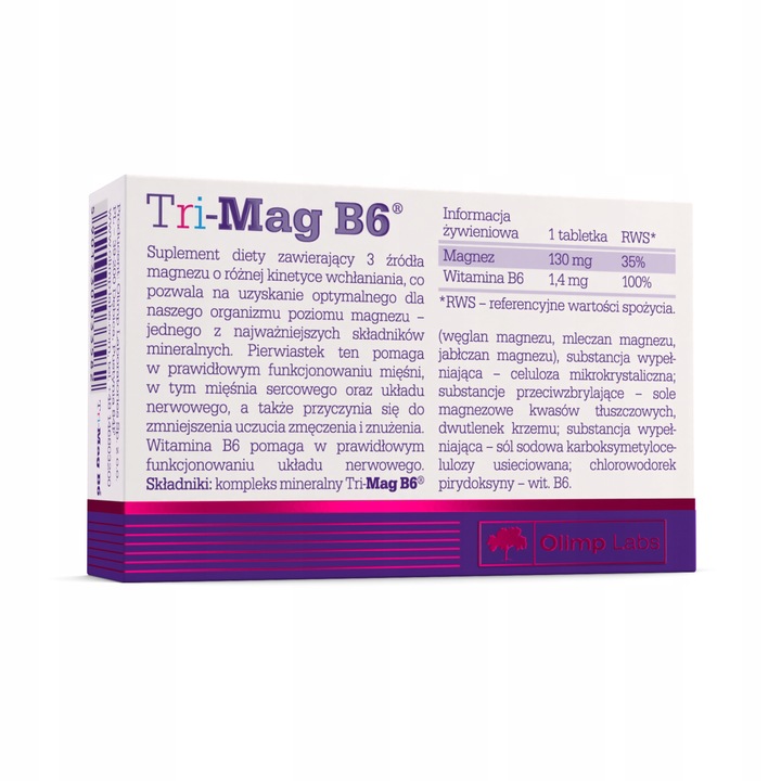 OLIMP TRI-Mag B6 3x30 tabl MAGNEZ WITAMINY I MINERAŁY WITAMINA B6