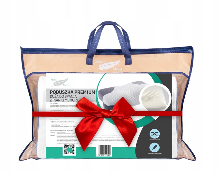 PODUSZKA ORTOPEDYCZNA Z WGŁĘBIENIEM DO SPANIA NA BOKU PROFILOWANA DUŻA
