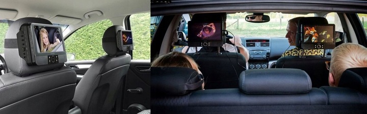 2 Monitory LCD 9 2xDVD Lenco DVP-928 USB SD DivX