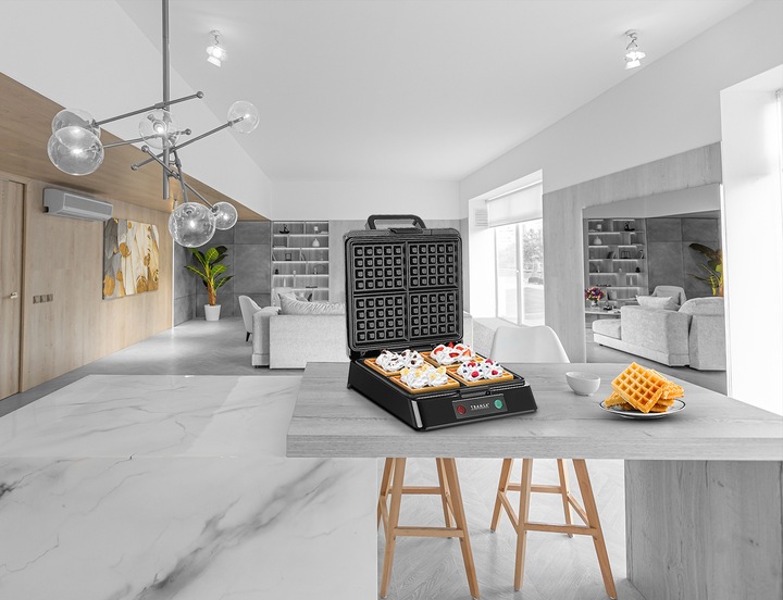 GOFROWNICA na 4 chrupiące GOFRY SZYBKIE NAGRZEWANIE MOCNA 1500W