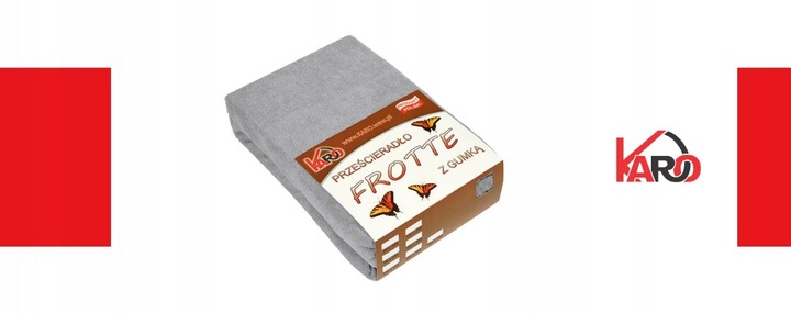 Prześcieradło frotte z gumką 140x200 szare KARO