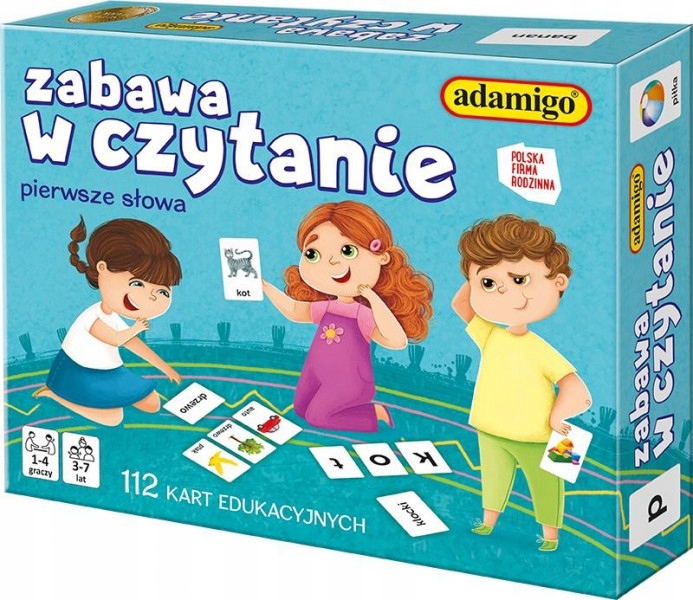 ZABAWA W CZYTANIE - GRA EDUKACYJNA - NAUKA CZYTANIA PIERWSZE SŁOWA ADAMIGO
