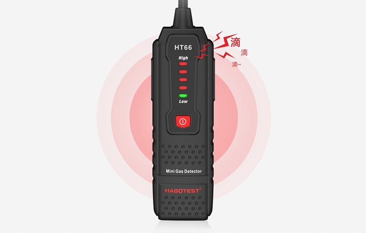 Habotest Mini Detektor Wycieku Gazów Palnych Ht66 Alarm Dźwiękowy Wizualny