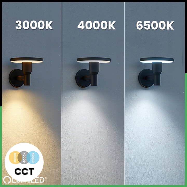 Lampa Ogrodowa LED Zewnętrzna Kinkiet Elewacyjny Ścienny 12W 3 BARWY