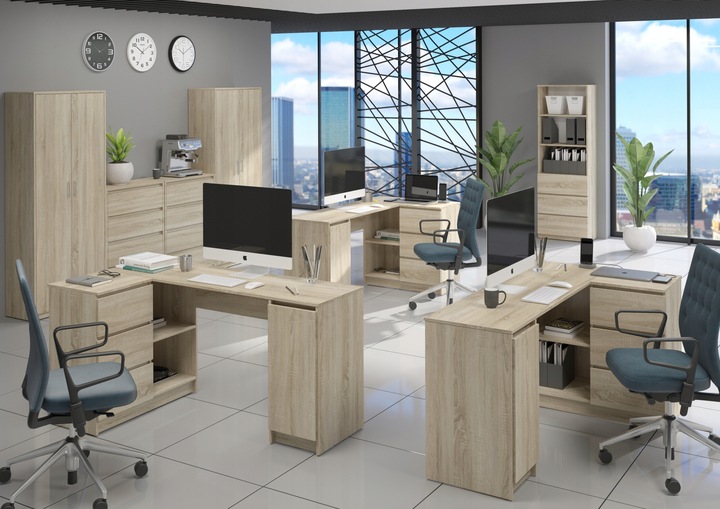 KOMODA 110CM SZAFKA 4 SZUFLADY 2 PÓŁKI SONOMA U1