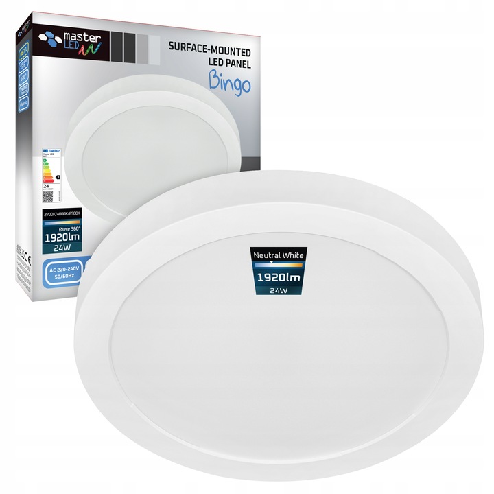 Plafon LED NATYNKOWY 24W 4000K biały neutralny sufitowy oprawa LAMPA