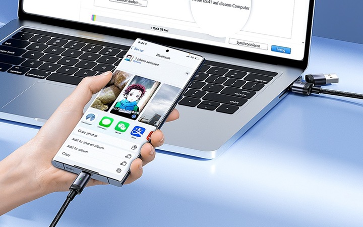 BOSTE SZYBKI KABEL PRZEWÓD USB-C / USB-A DO USB-C 2W1 60W PD QC MOCNY 1.5M