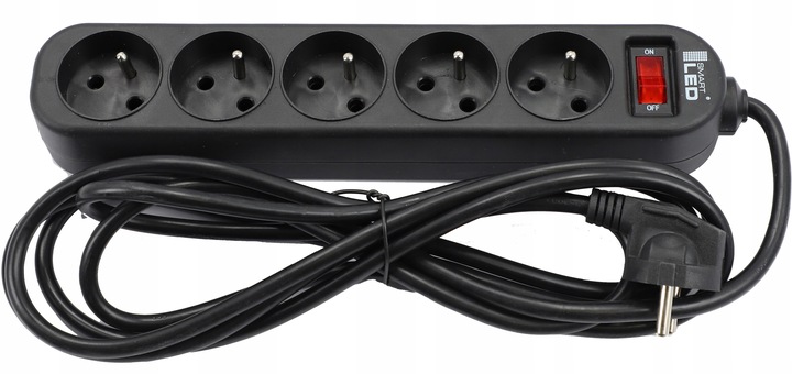 Przedłużacz Listwa Zasilająca 3 Metry 5 Gniazd Z Podświetlanym Włącznikiem