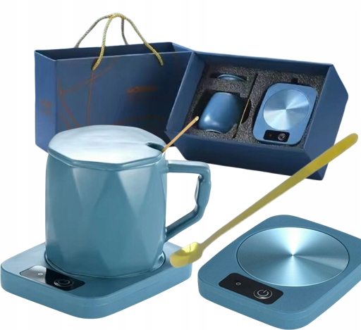 ZESTAW NA PREZENT NA MIKOŁAJKI ŚWIĘTA DLA NIEJ PODGRZEWACZ KUBEK ŁYŻKA