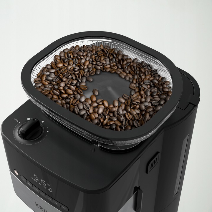 Ekspres przelewowy z wbudowanym młynkiem żarnowo-stalowy KRUPS KM8328