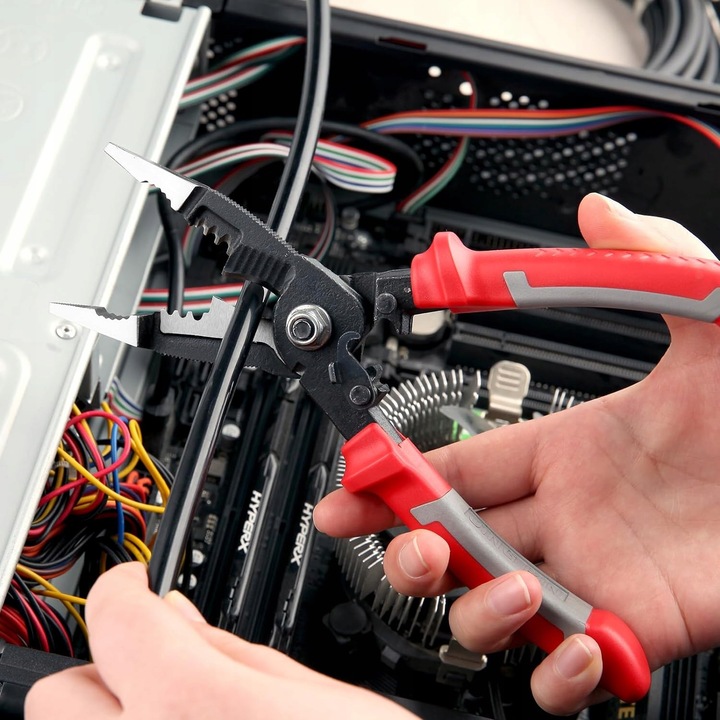 SZCZYPCE WIELOFUNKCYJNE 9w1 DLA ELEKTRYKÓW NOŻYK ŚCIĄGACZ ZACISKARKA