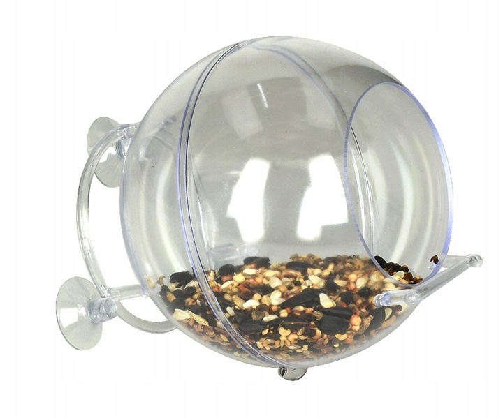KARMNIK DLA PTAKÓW NA POKARM ZIARNO NA OKNO KULA MAŁY ORNITOLOG Z