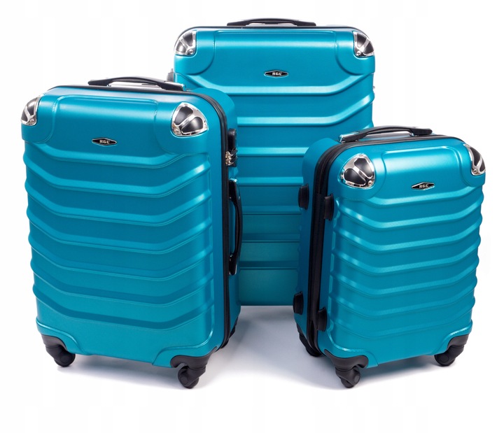 73 ZESTAW WALIZEK PODRÓŻNYCH RGL 3w1 XXL XL L KÓŁKA PODRÓŻNA TORBA ABS