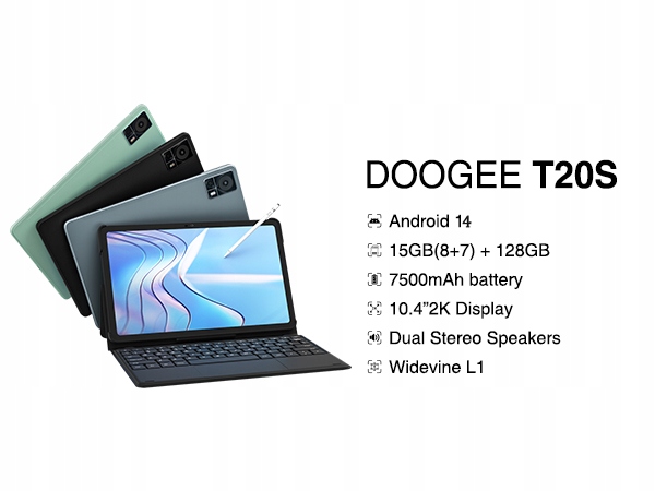 DOOGEE T20S Tab 15GB/128GB 10.4" Tablet,Android 14 7500mAh 1TB GPS WIFI SIM