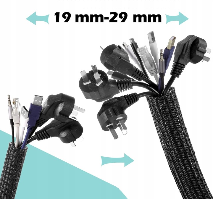 ORGANIZER OSŁONA OPLOT MASKOWNICA DO KABLI osłona przed kunami 3M